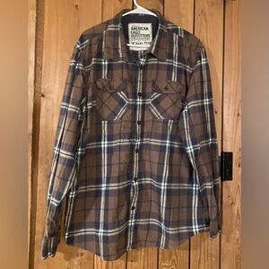 American Eagle Outfitters Vintage Fit Plaid Shirt 100% Cotton